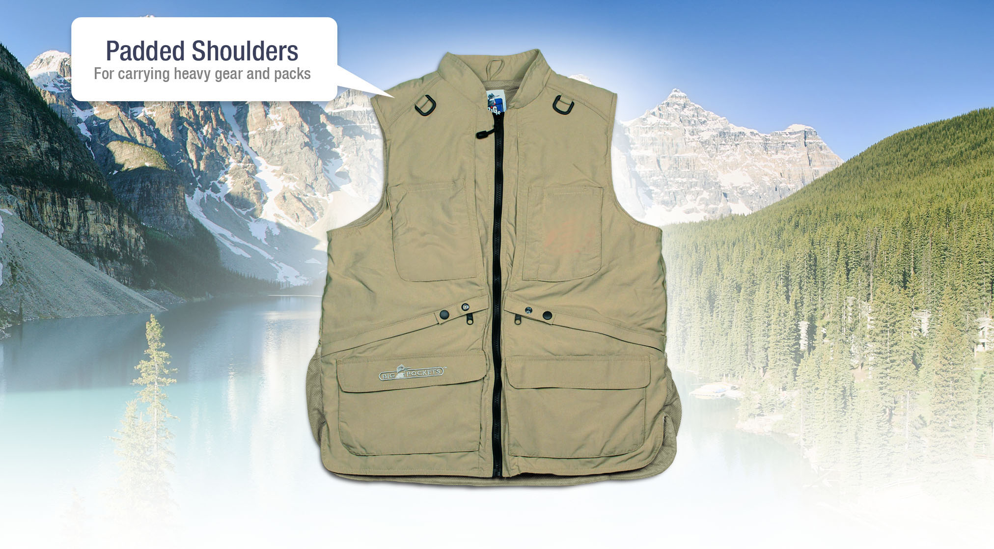 Padded Shoulders for carrying heavy gear and packs