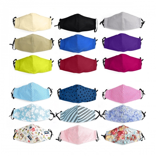 Big Pockets Protective Masks for Adults in Solid and Multi-colored Patterns