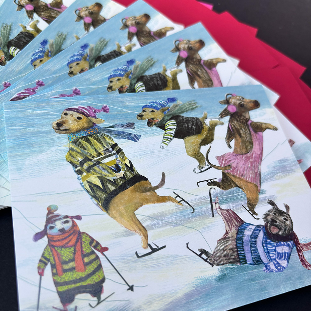 Dogs Skating "Season’s Greetings" Notecards - Image 3