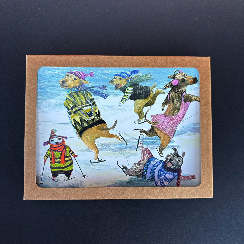 Dogs Skating "Season’s Greetings" Notecards